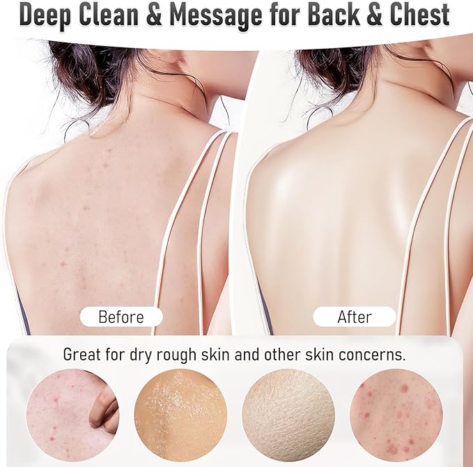 Back Scrubber Body Bath Cushion Tub Bathtub Back Lumbar Support Ergonomic Silicone XL Thick Soft Seat Pad Non-Slip Suction Cups Relaxing Spa Mat Exfloating Scrubbing Shower 28 x 19 Grey