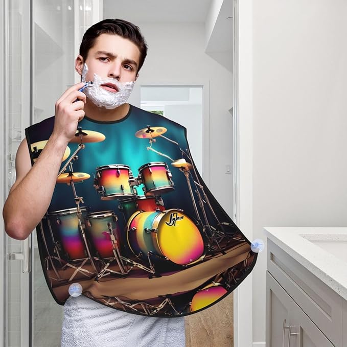 Cute Black Pug Dog-Standard-Scale-2_00x Print Beard Bib Shaving Apron, Beard Hair Trimming Cape Gift For Dad