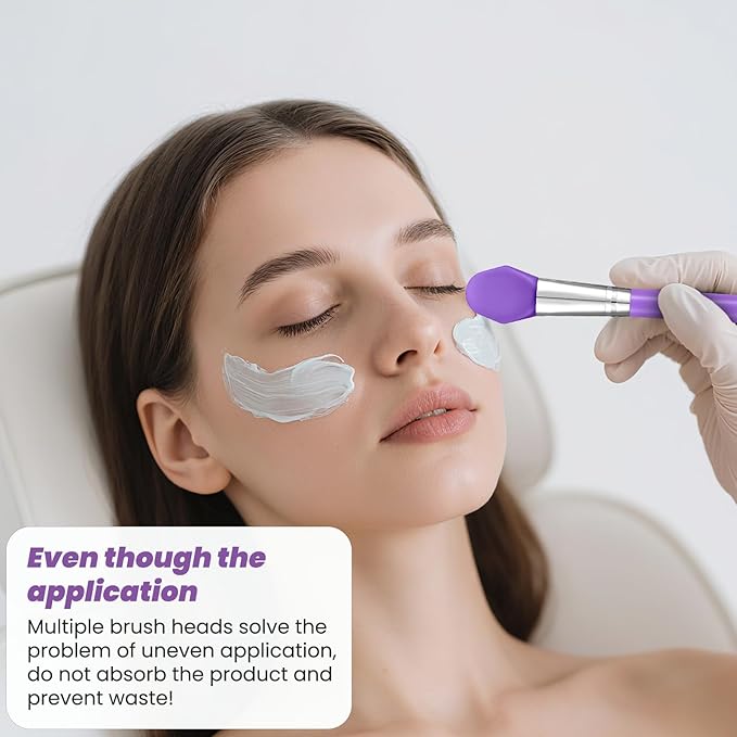 7pcs Silicone Brush for Resin Makeup Brush Face Mask Applicator Kit Eye Cream Applicators Tool Makeup Brushes for Cream Makeup Products and UV Resin Epoxy Art Crafting Body Lotion