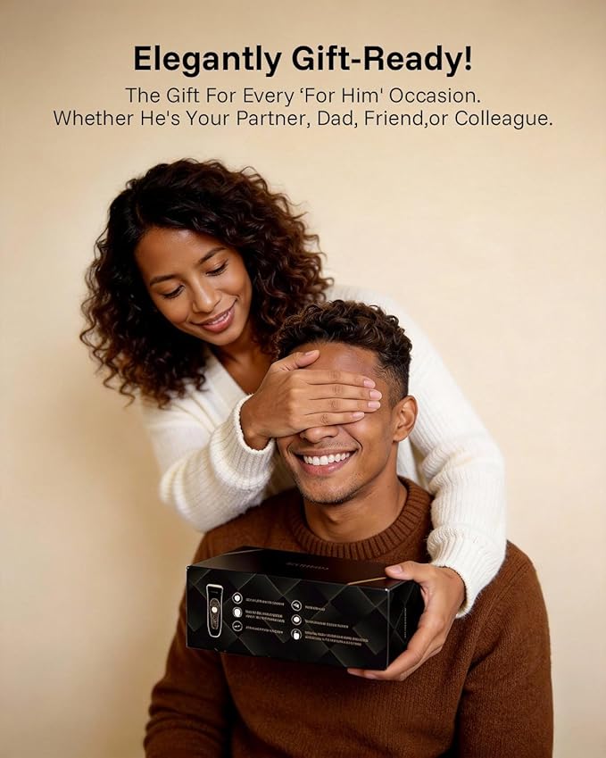 MANSPOT Manscape Hair Finishing Trimmer for Men, Men's Shaverand Razor (Gold) Valentine's Day Gifts for Him Perfect for Husband Boyfriend, Birthday Gifts for Friends Dad and All Men
