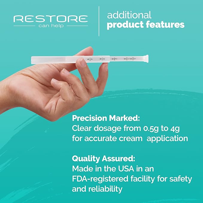 BPA FREE- Made in USA- Disposable Vaginal Applicators – Comfort Tip Threaded Applicator Sealed for Hygiene. Fits Estrace, Preseed, Premarin, & Most OTC Creams, Gels, and Lubricants- 30 Applicators