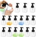 8.5 oz Foaming Soap Dispenser Plastic Foaming Pump Bottle, Refillable Dispenser with Plastic Pump, Empty Hand Bottles for Liquid Soap, Shampoo, Bathroom,Hotel,Restaurant (15, Transparent)