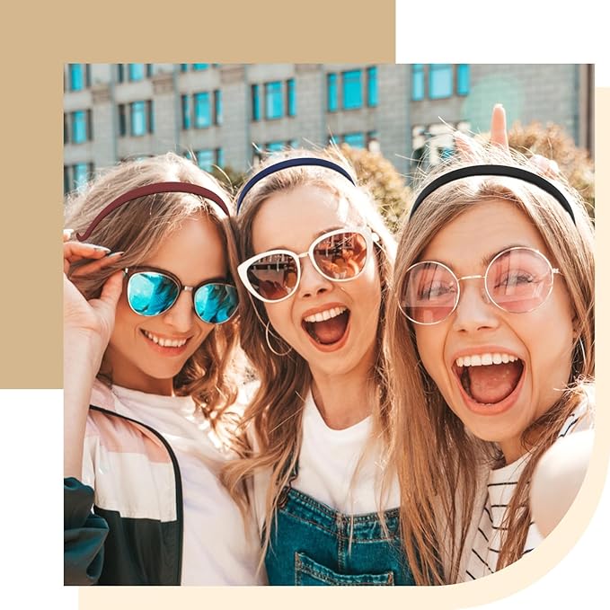 Headbands for Glasses Wearers No Headache No Pressure Comfortable Sunglasses Headband 6PCS Thin Plastic Hairbands with Teeth Fashion Head Bands for Women's Hair Non Slip Hair Accessories