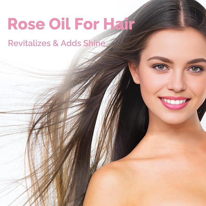 Rose Essential Oil for Face, Hair, Body, Skin, Aromatherapy, Essential Oils Diffuser, DIY Blends - 2 Oz