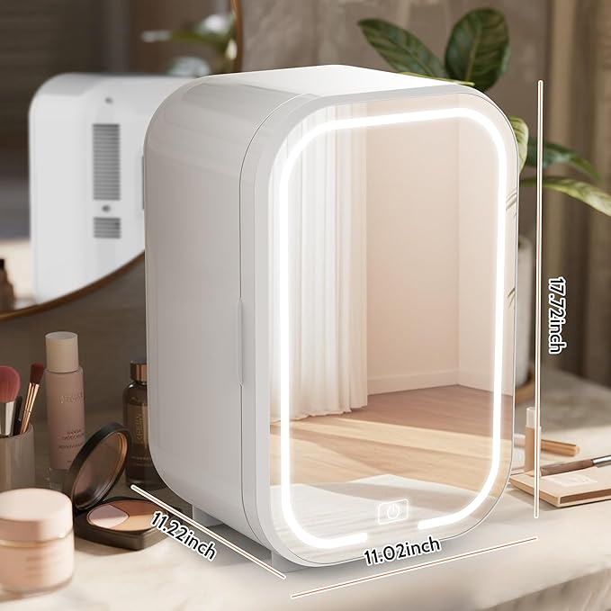 22L Mini Skincare Fridge, Beauty Fridge for Cosmetic Storage, 44°F Intelligent Temperature Control, Personal Small Makeup Refrigerator for Bedroom, Dorm