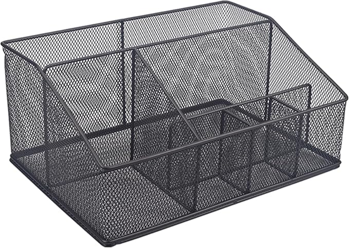 Universal Pet Grooming Supplies Organizer, 6-Compartment Mesh Wire Dog Storage Organizer for Grooming Supplies, Cat Blanket, Shampoo, Trimmer, Clipper, Brush