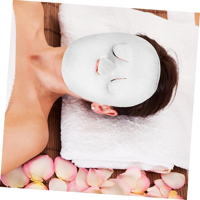 FRCOLOR 2pcs Moisturizing Spa Facial Towel Hot Compress Towel for Face Beauty Care