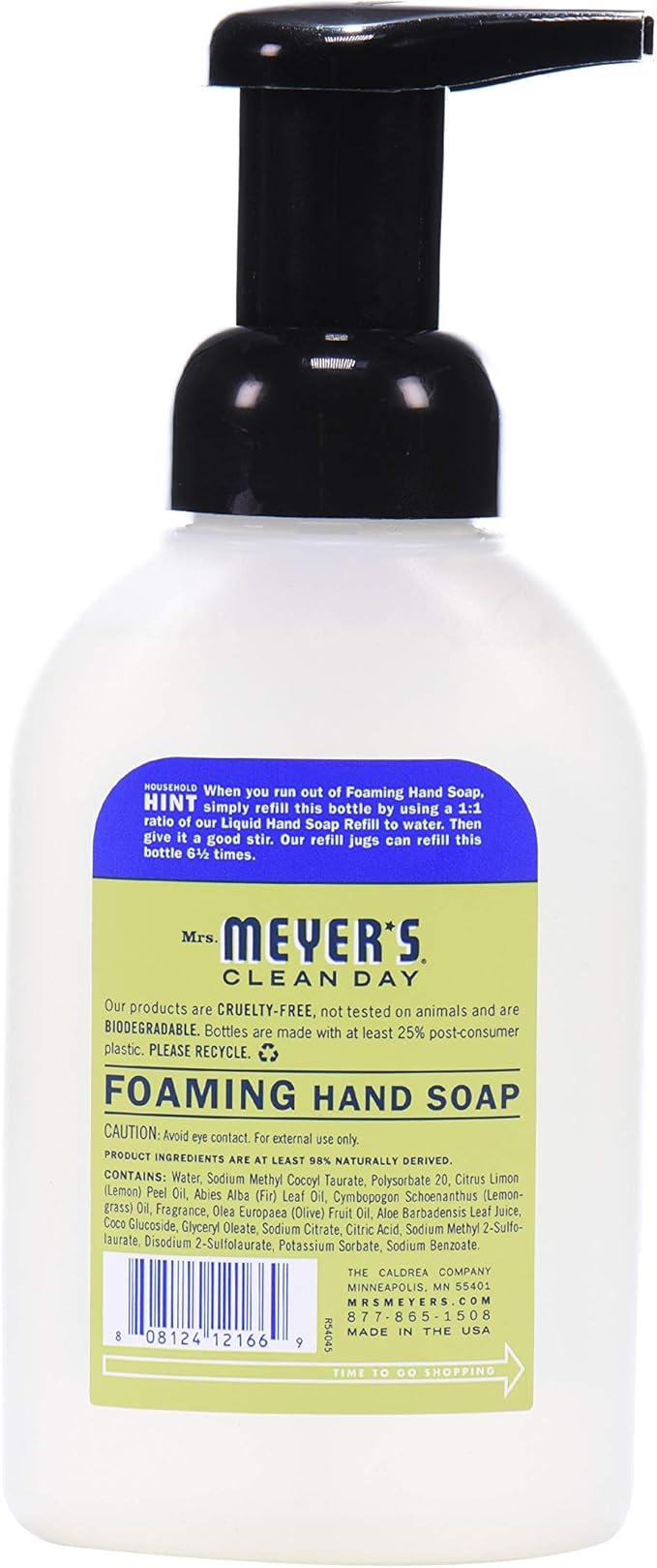 Mrs. MEYER'S CLEAN DAY Foaming Hand Soap, Lemon Verbena, 10 Fl Oz (Pack of 4)