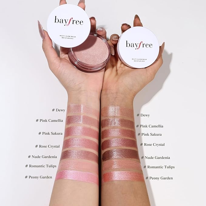 bayfree Multi Glow Balm, Cream Blush for Cheeks, Blush Balm Face Makeup, Radiant Finish, Hydrating, Creamy, Lightweight & Blendable Color, Face Makeup, 0.63 Oz (Romantic Tulips)