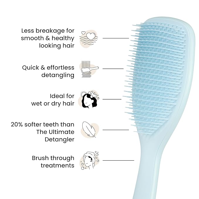Tangle Teezer Fine Ultimate Detangler Brush, Dry & Wet Hair Brush to Detangle & Reduce Breakage for Fine Hair Types, Large, Seafoam Blue