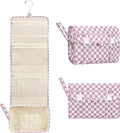 Relavel Hanging Toiletry Bag, Travel Toiletries Bag with Hanging Hook, Water Resistant Makeup Cosmetic Organizer for Full Sized Container, Shampoo, Portable Wash Bag for Essentials - Purple
