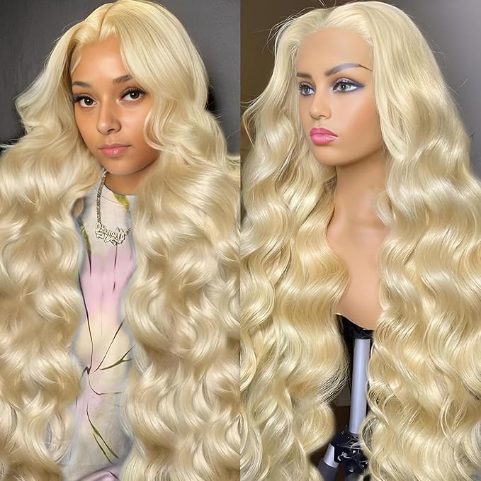 Sunelk 613 Lace Front Wig Human Hair 24 Inch Glueless Wigs Human Hair Pre Plucked 200 Density Body Wave Lace Front Wigs Human Hair for Black Women 13x6 HD Lace Frontal Blonde Wig