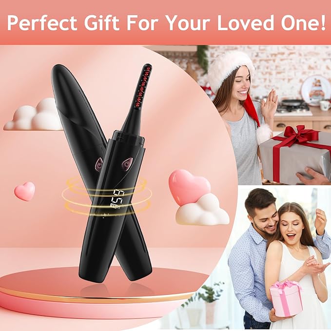 2026 Heated Eyelash Curlers,Rechargeable Electric Eyelash Curler with LED Display, Mini Lash Curler with 4 Heat Settings, Fast Heat up Within 10s,24H Long Lasting for Women Makeup Tools