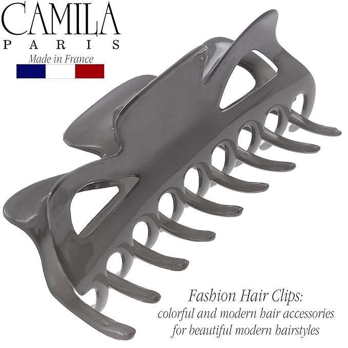 Camila Paris CP3505 French Large Hair Clips for Women Thick Hair for Long Curly Wavy Hair, Girls Hair Claw Clip, Durable Styling Big Claw Clip for Thick Hair, Strong Hold No Slip Grip, Made in France