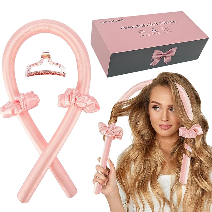 Heatless Curls Overnight,Hair Curlers to Sleep In,No Heat Satin Curling Rod Set Rollers,Sleeping Blowout Headband, Foam Curly Tie Ribbon Styling Tool for Long Hair