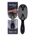 NuWay 4HAIR® DoubleC PRO® U.S. Patented Double Curved Detangling Brush is Hair Dryer Safe (Black)