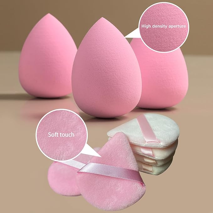 21 pcs Makeup Sponge Bulk:Makeup Sponges 21 Pcs for Liquid, Cream, and Powder, Multi-colored Pink make up sponges for foundation