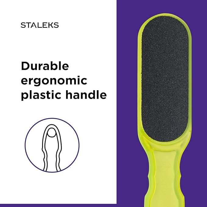 STALEKS Classic 10 Type 1 Plastic Foot File (100/180 Grit) – Ergonomic Double-Sided Pedicure Tool for Smoothing & Polishing Rough Skin