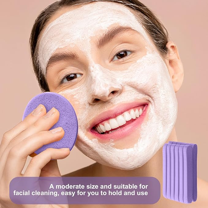 384 Pcs Compressed Facial Sponges Professional Makeup Removal Round Face Wash Sponge Reusable Facial Pads for Women Esthetician Beauty Remover Supplies (Yellow, Purple, Blue, Pink)