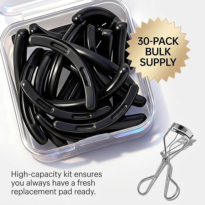 30Pack Compatible for Shiseido Eyelash Curler Refill Pads,Only Compatible with Shiseido Eyelash Curler,Silicone Replacement Pads (Not Include Curler)