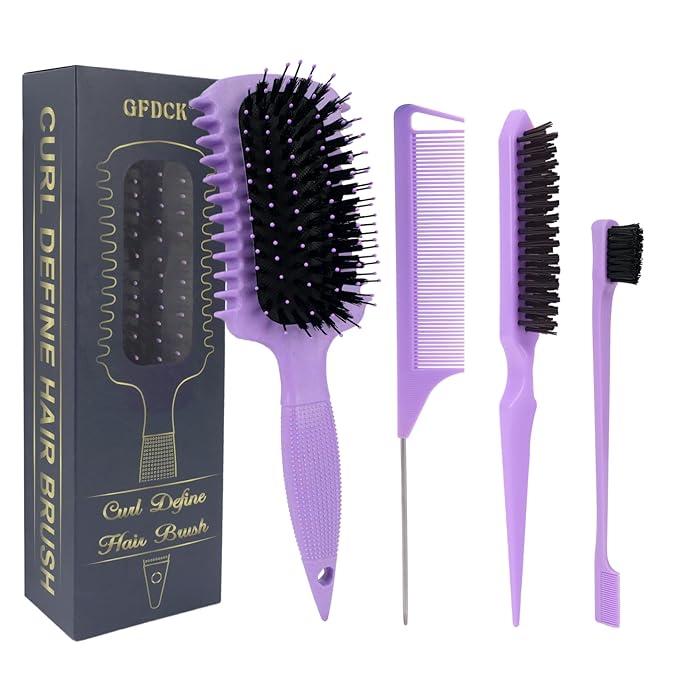 Curl Defining Brush, Curly Hair Brush Products for Effortlessly Detangling Shaping and Styling Women's Men's Curls on All Wet or Dry Hair Types, Reduces Frizz