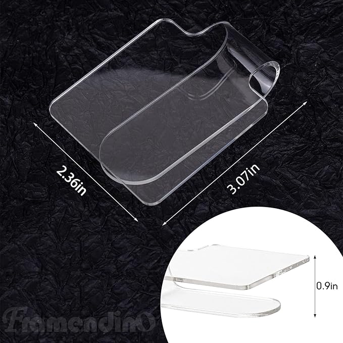 Framendino, 2 Pieces Makeup Palette Acrylic Hand-held Mixing Tray for Foundation, Eyeshadow, Powders, Cosmetics and Nail Art Manicure