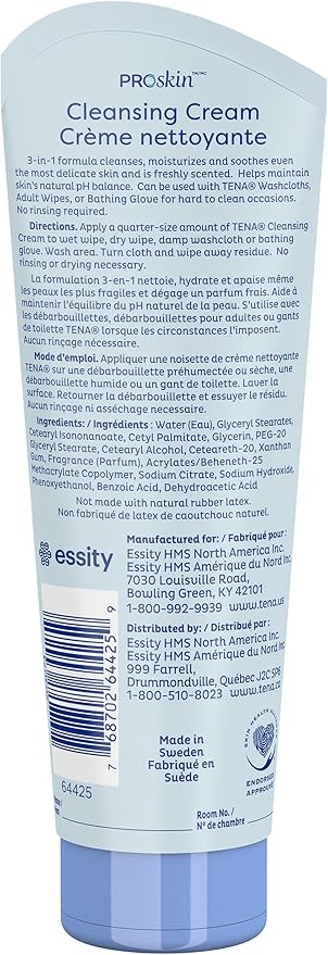 TENA ProSkin Cleansing Cream Cream Rinse-Free Body Wash Tube Mild Scent 8.5 oz. 64425 1 Ct