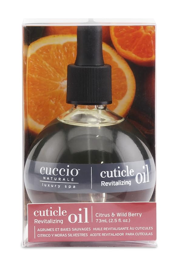 Cuccio Naturale Citrus & Wild Berry Revitalizing Cuticle Oil, Lightweight Fast-Absorbing Hydrating Nail & Cuticle Conditioner, Cold-Pressed Oils + Vitamin E, 2.30 Fl Oz