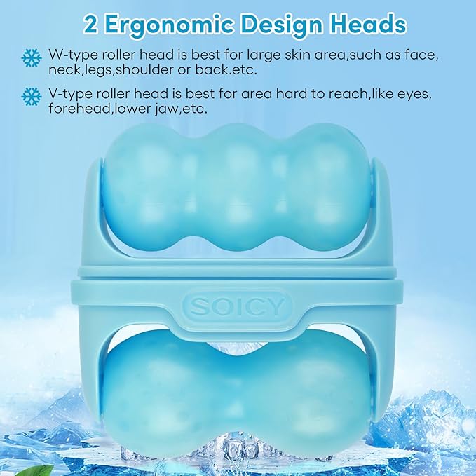 Ice Roller for Face,Eyes,Women Gifts Idea,Therapeutic Cooling to Tighten Brighten Complexion and Reduce Wrinkles,Massager Under Eye Puffiness,Migraine and Pain Relidf