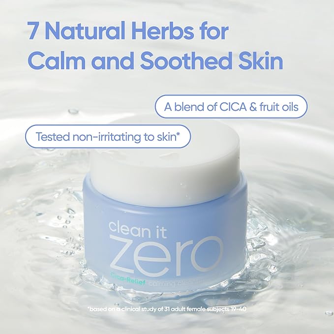 BANILA CO Clean it Zero Calming Cleansing Balm | Korean Makeup Remover for Sensitive Skin | Vegan | Cleansing Oil, Facial Cleanser Made with Centella Asiatica & Madecassoside (100ml / 3.38 fl. oz)