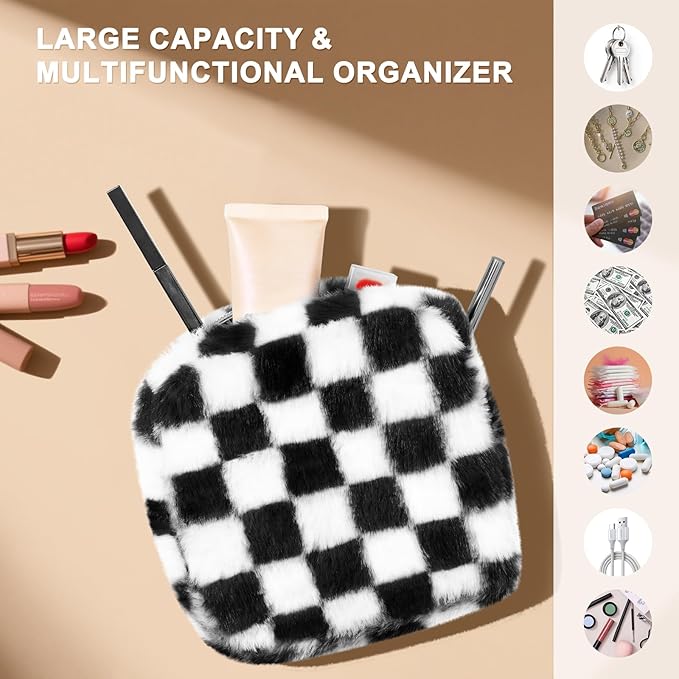 Sanitary Napkin Storage Bag, Period Bag for Teen Girls, Checkered Portable Menstrual Pad Pouch for Panty Liners, Tampon Storage Pouch for Women Ladies Daily Use Storage Purse Travel