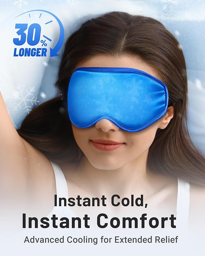 Cooling Eye Mask for Puffy Eyes: Fsa Eligible Items Hsa, Ice Eye Pack for Magraine After Surgery Relief - Reuable Cold Compress for Headache Puffiness - Comfortable Perfect Fit Gel Sleep Mask