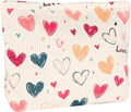 Cute Makeup Pouch for Women Hearts Small Make Up Bag for Purse Zipper Initial Cosmetic Bags Pouches for Purse Aesthetic Travel Toiletrybags,Colorful Heart