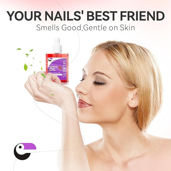 Nail Repair Oil for Damaged Treatment - Gelike EC Easy and Quick Absorb Salon Cuticle Care - Natural Rose Smells for Women and Men Dry Split Thin Nails