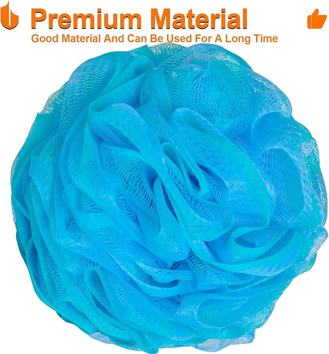 Urbanstrive Shower Bath Sponge XL 75g Soft Shower Loofahs Balls for Body Wash Men Women Bathroom Accessories, 1 Pack, Black (Blue-Green)