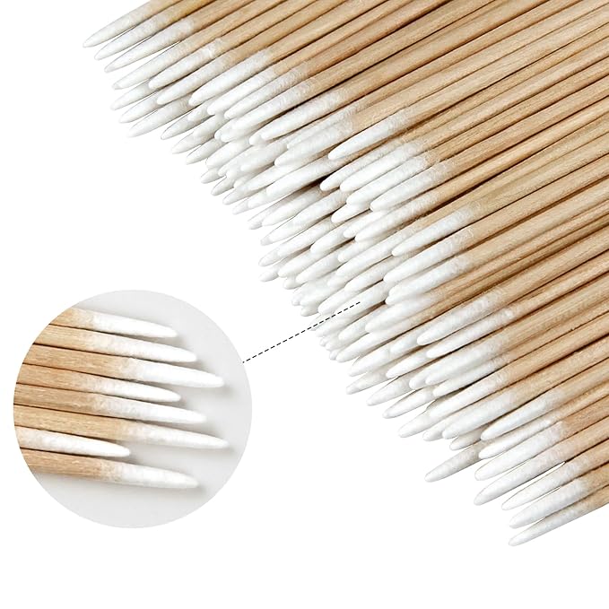 Eyxformula 600 Pcs Microblading Cotton Swabs, 4 Inch Pointed Cotton Swabs, Precision Tips Wooden Sticks Applicator For Makeup, Cleaning Nail Polish, Crafts, Eyebrow Mapping, Tattoo Permanent Supplies