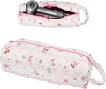 Hair Tools Organizer Bag with Cherry Pattern for Curling Irons, Flat Irons, Hair Dryers and Styling Tools, Portable Pink Travel Case, Haircare Accessories Travel Essentials(14" x 3.1" x 4.9")
