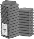 Hand Towels (Pack of 24) Grey Economy Salon Towels - 100% Cotton Spa Towel – 16 x 27 Inches Highly Absorbable, Facial, Gym, Hair Towels Face Towels Bulk