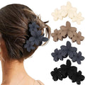 Flower Hair Clips for Women 4PCS Matte Flower Claw Clips Non-slip Cute Claws for Thick Thin Hair Strong Hold Stylish Accessories for Women Girls