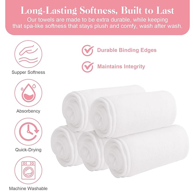 12 Pack Facial Towels for Estheticians Soft, Comfortable Extra Thick Massage Face Towels, Microfiber Facial Towels for face, Professional Esthetician Equipment