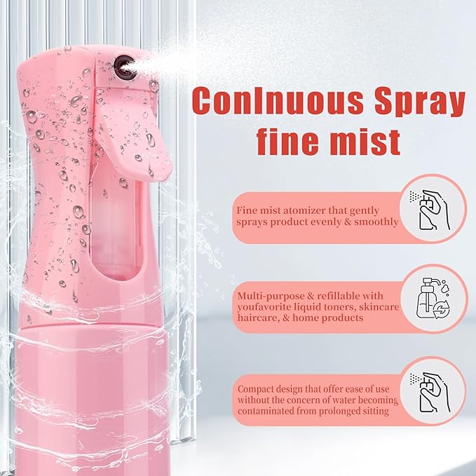 Detangling Brush,1 Pack Detangler Brush and 1 Pcs water spray bottle, Gentle & Effective Detangling on Wet or Dry Fragile Hair Types,Ultra-light, Detangling Brsuh ventilated and antistatic hairbrush