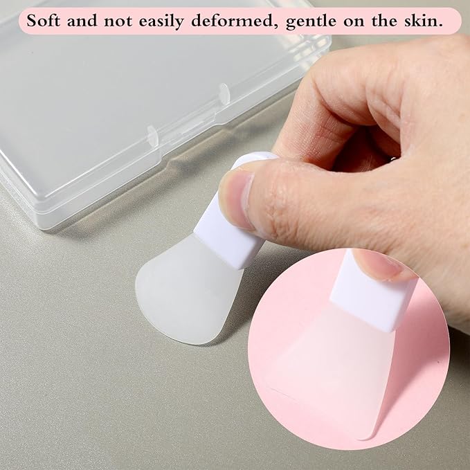 4PCS Face Mask Applicator Mini Makeup Spatula Brush Set, Face Mask Brush Applicator for Mud Cosmetic Masks Facial Clay Eye Cream Body Lotion Serum Body Butter Cream Soft Silicone Brushes Suit