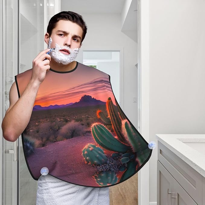 Magic Mushrooms Print Beard Bib Shaving Apron, Beard Hair Trimming Cape Gift For Dad