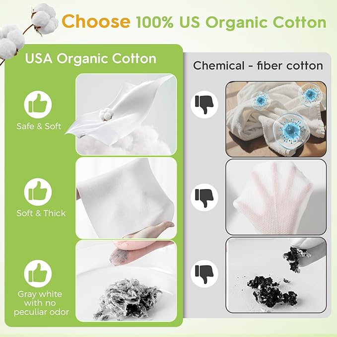 Classycoo XL Disposable Face Towel, 100% Cotton Ultra-Soft for Sensitive-Skin, Odor-Free,Facial Cleansing Wipes Makeup Remover Cloths for Travel, Home Hand Dry Wipe(12 x 10 Inch, 50 Count)