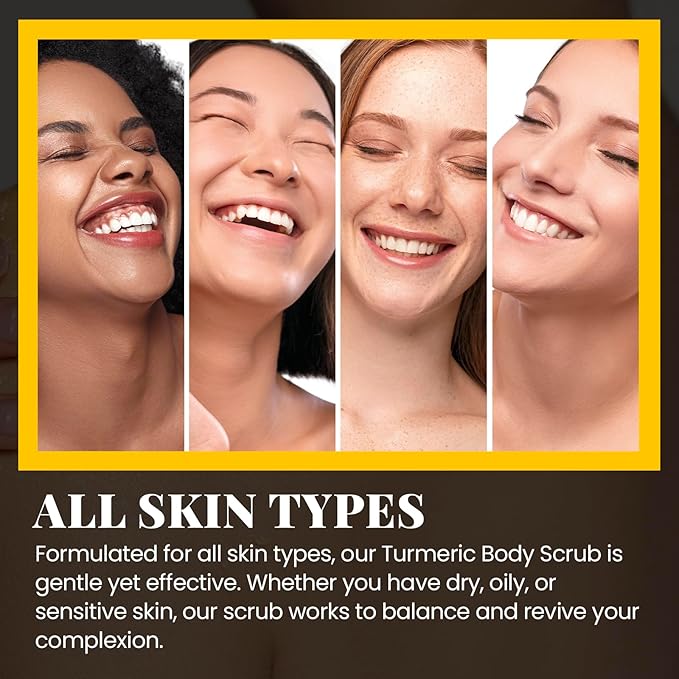 Turmeric Scrub For Dark Armpit Remover, Turmeric Body Exfoliator For Inner Thigh Dark Spots,Natural Glow Brightening Exfoliating Body Scrub,Cellulite Butt Sugar Scrub For Private Area