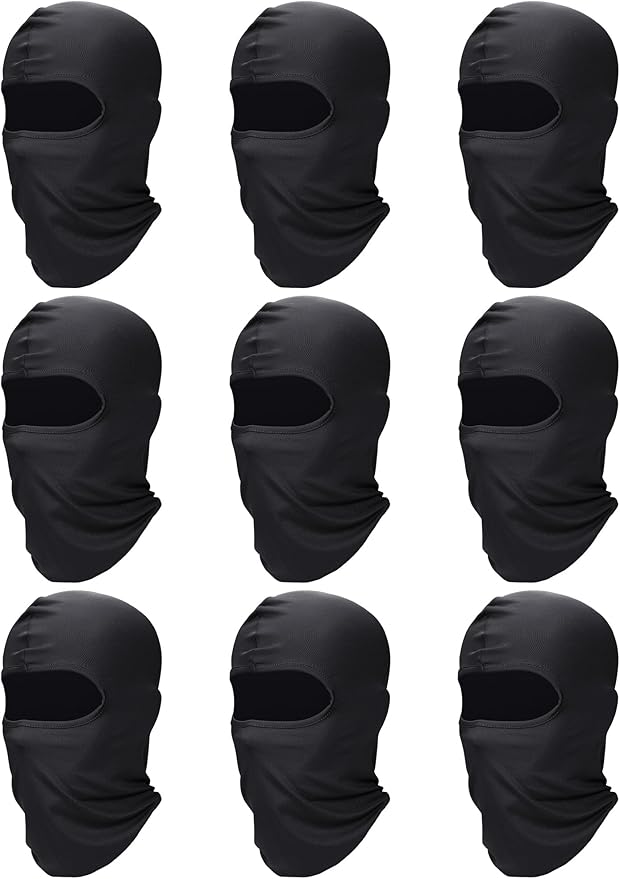 SATINIOR 9 Pack Ski Mask for Men Balaclava Full Face Shiesty Mask Breathable Summer Windproof Hood for Motorcycle Snowboard