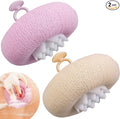 2Pcs Upgrade 2-in-1 Sunflower Bath Ball,Super Soft Sunflower Suction Cup Bath Ball，Bath Loofah with Suction Cup, Exfoliating Bath Sponges for Shower Women Men(Beige+Purple)