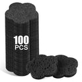 100-Count Facial Sponges Compressed Facial Sponges Natural Facial Cleansing Sponges Pads Cute Flower Shape Exfoliating Sponges for Cleansing Reusable,Best Makeup Gift, Black