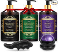 3 Pack Massage Oil for Massage Therapy, Lavender Oil for Relaxation, Sore Muscle Arnica Oil & Cellulite Massage Oil, with Massage Roller Ball & Thumb Saver Tool, Massage Kit for Him Her