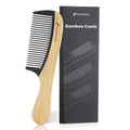 Natural Bamboo Comb for Detangling, Durable Bakelite Infused Anti Static Fine tooth Comb for Curly, Thick, Think Hair & Beard, Eco-Friendly Hair Comb for Women,Men
